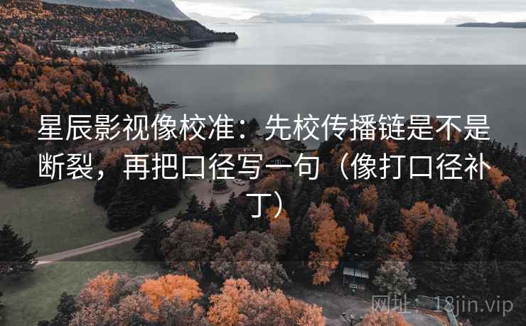 星辰影视像校准:先校传播链是不是断裂,再把口径写一句(像打口径补丁) 第2张 星辰影视像校准:先校传播链是不是断裂,再把口径写一句(像打口径补丁) 第2张