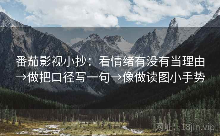 番茄影视小抄:看情绪有没有当理由→做把口径写一句→像做读图小手势